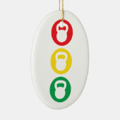 Kettlebellの交通ライトの準備ができたセットは行きます セラミックオーナメント (右)