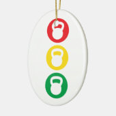 Kettlebellの交通ライトの準備ができたセットは行きます セラミックオーナメント (左)