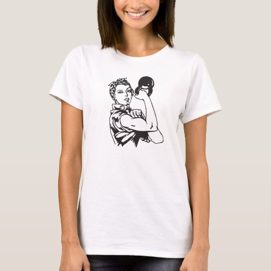 Kettlebell私達はCrossfitの女性のワイシャツそれをしてもいいです Tシャツ (正面)