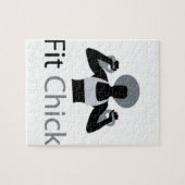 kettlebellsを握るアフリカの適当なひよこ ジグソーパズル (横)