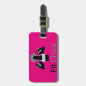 kettlebellsを握るアフリカの適当なひよこ ラゲッジタグ (正面縦)