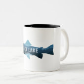 Keuka Lake New York Fish ツートーンマグカップ (正面右)