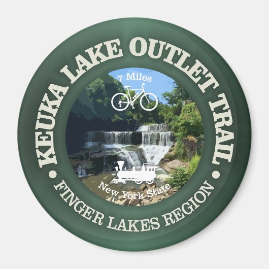 Keuka Lake Outlet Trail (サイクリングc) マグネット (正面)