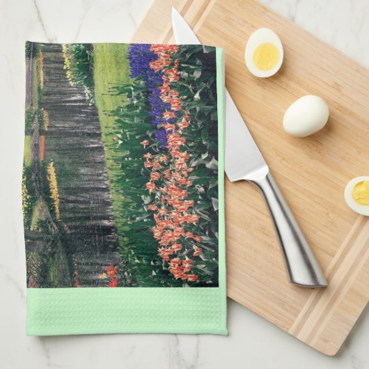 Keukenhofの花の宴会 キッチンタオル (四つ折り)