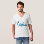 Kevin （白の青） tシャツ (正面フル)