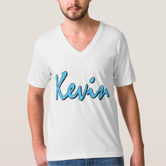 Kevin （白の青） tシャツ (正面)