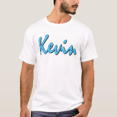 Kevin （白の青） tシャツ (正面)