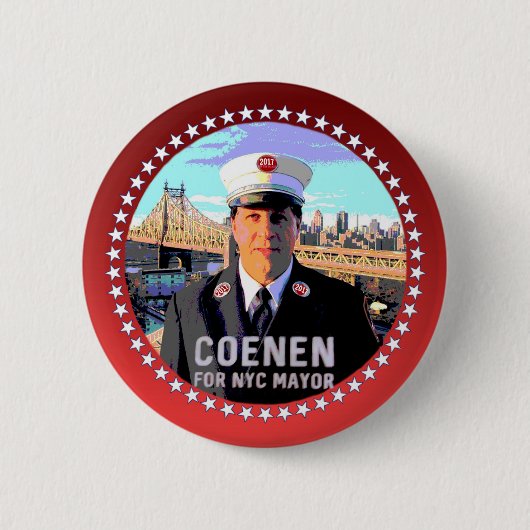 Kevin Coenen NYC市長2017 缶バッジ (正面)