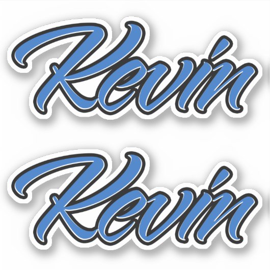 Kevin Name blue Aufkleber Sticker Stickerset シール (正面)