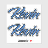 Kevin Name blue Aufkleber Sticker Stickerset シール (シート)
