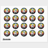 Kevin Retro Sunset Round Classic Round Sticker ラウンドシール (シート)