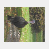 Kevin The Turkey - Old Wethersfield, CT フリースブランケット (正面(横))