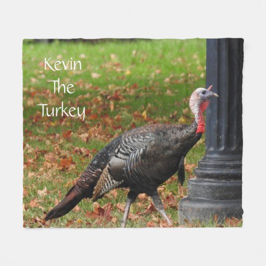 Kevin The Turkey - Old Wethersfield, CT フリースブランケット (正面(横))