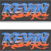 Kevin Vorname Name Graffiti Aufkleber Sticker シール (正面)