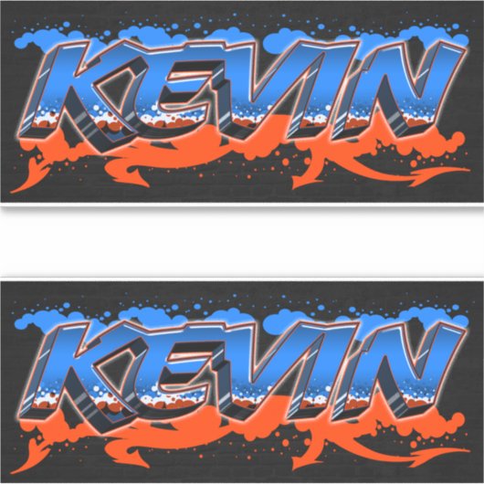 Kevin Vorname Name Graffiti Aufkleber Sticker シール (正面)