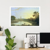 Kew Gardens：パゴダと橋、1762 (cの油) ポスター (ホームオフィス)