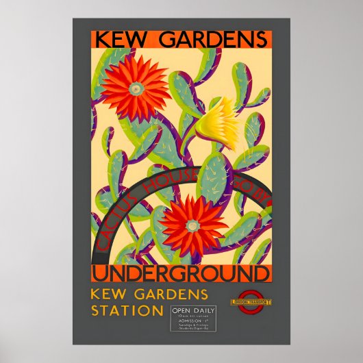 Kew Gardens Flower Poster Vintage London ポスター (正面)