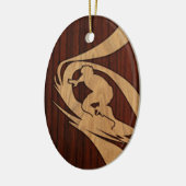Kewalosのハワイのサーファーののど木 セラミックオーナメント (左)