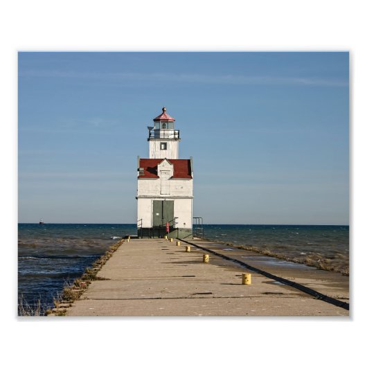 Kewaunee Light house – ミシガン湖 フォトプリント (正面)