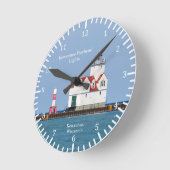 Kewaunee Pierhead Lightsクロック ラウンド壁時計 (傾斜)
