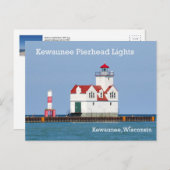 Kewaunee Pierhead Lightsポストカード ポストカード (正面/裏面)