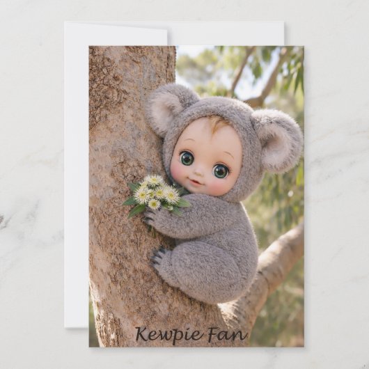 Kewpie Fan Koala Baby Notecard 招待状 (正面)