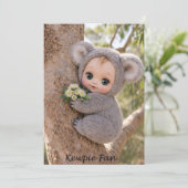 Kewpie Fan Koala Baby Notecard 招待状 (スタンド正面)