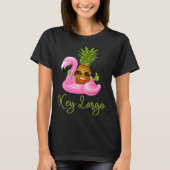 Key Largo Florida Beach Tropical  Flamingo Pineapp Tシャツ (正面)
