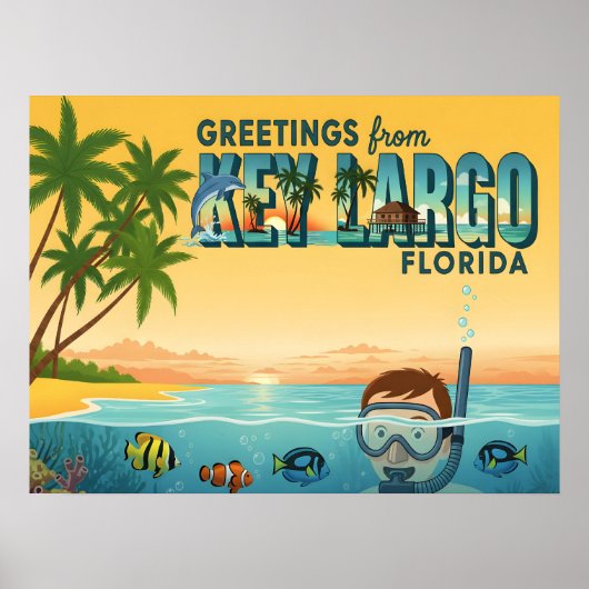 Key Largo Florida – Tropical Vacation ポスター (正面)