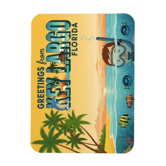 Key Largo Florida – Tropical Vacation マグネット (縦)