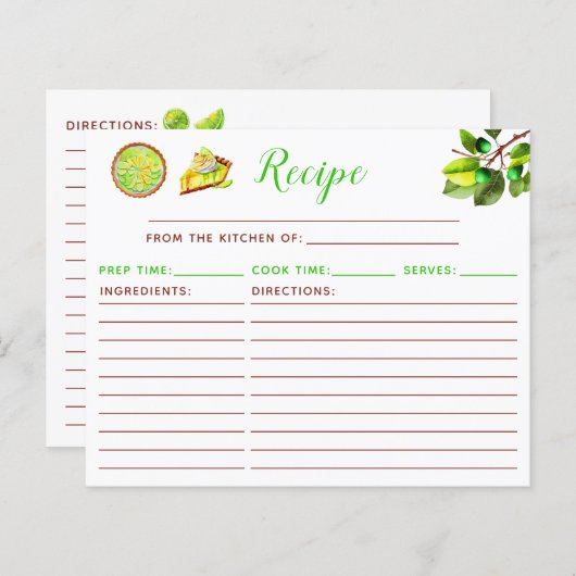 Key Lime Pie Recipe (正面/裏面)