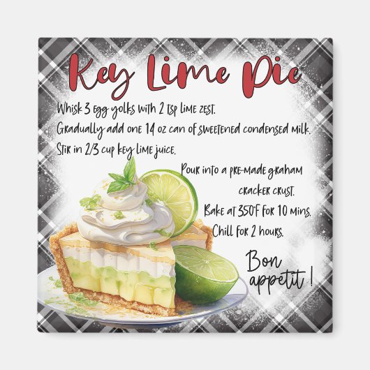 Key Lime Pie Recipe マグネット (正面)