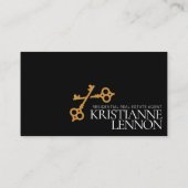 Key Logo Modern Real Estate or Rental Agent Busine 名刺 (裏面)
