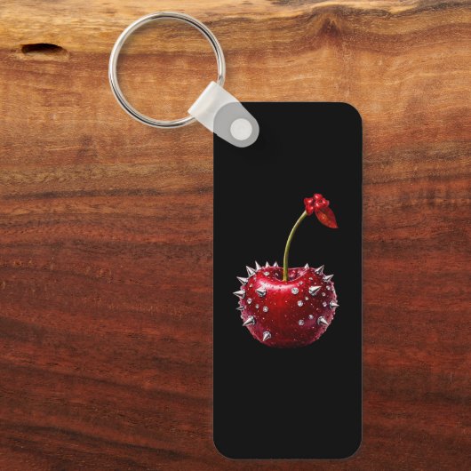 Key Ring with a modern cherry design キーホルダー (正面)