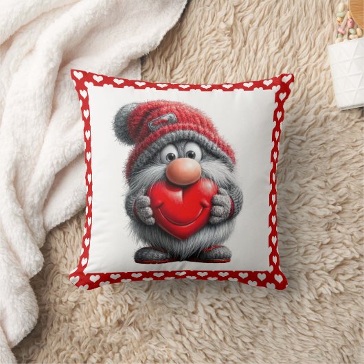 "Key to My Heart" Whimsical Gnome クッション (ブランケット)