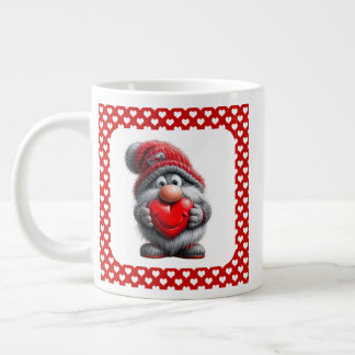"Key to My Heart" Whimsical Gnome ジャンボコーヒーマグカップ