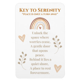 「Key to Serenity」マグネット - 詩的なデザインで心を癒す マグネット