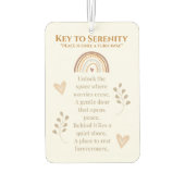 Key to Serenity 車用芳香剤 - 励ましのメッセージ (裏面)
