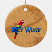 Key Westおよび地図 セラミックオーナメント (裏面)