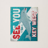 Key Westのイルカ-レトロのヴィンテージ旅行 ジグソーパズル (縦)