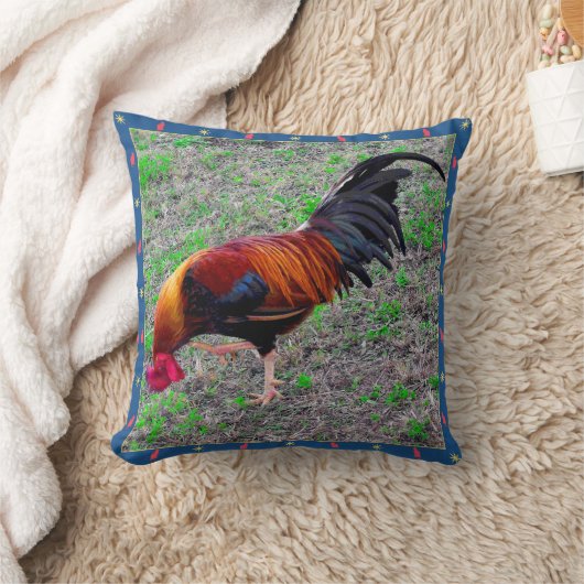 Key Westのオンドリ クッション (ブランケット)