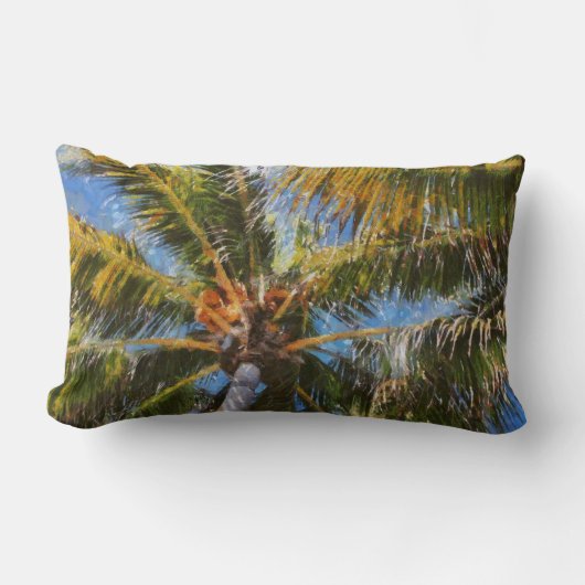 Key Westのヤシの木のLumbarの装飾用クッション ランバークッション (正面)