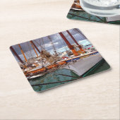 Key WestのヨットMorred スクエアペーパーコースター (アングル)