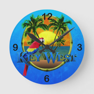 Key Westの日没 ラウンド壁時計