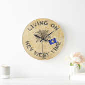 KEY WESTの時間の生存 ラージ壁時計 (ホーム)