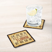 Key Westの緯度のコースター スクエアペーパーコースター (インサイチュ)