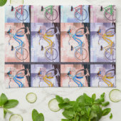 Key Westの自転車パターン キッチンタオル (折り畳み)