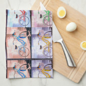 Key Westの自転車パターン キッチンタオル (四つ折り)