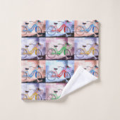 Key Westの自転車パターン バスタオルセット (ウォッシュタオル)