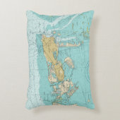 Key Westの航海のな図表および座標の枕 アクセントクッション (正面(垂直))